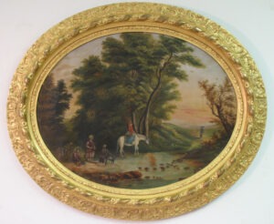 19th century frame with lightly cleaned painting, regilded by Alexandra Hadik