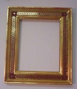 Red sgraffito Florentine style frame, 8” X 10”