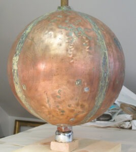 Weathervane globe before gilding by Alexandra Hadik